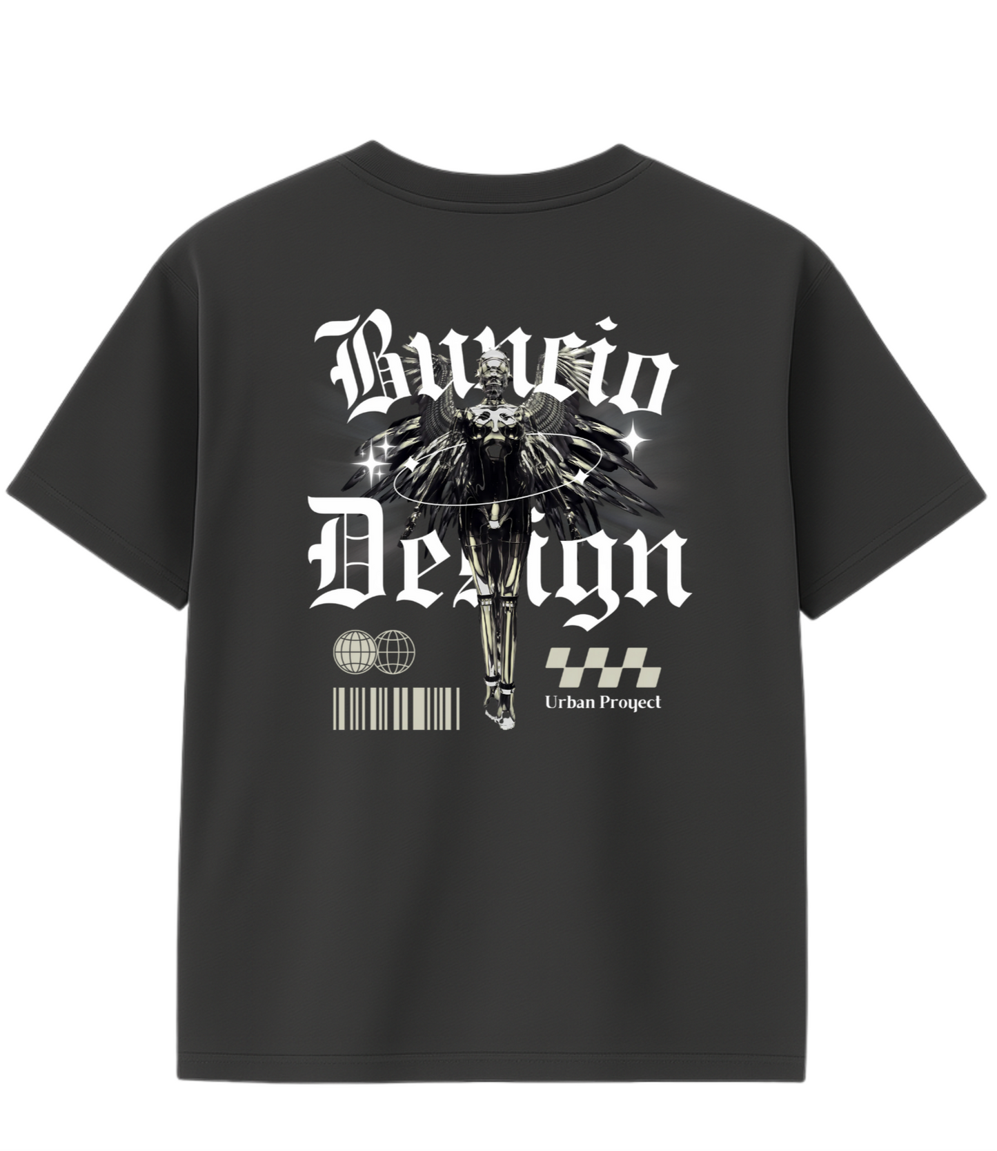 Remera oversize: silver
